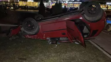 Çorum'da Takla Atan Araçta 1 Yaralı