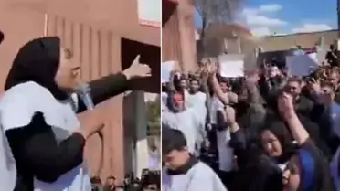 Taşın üstüne çıkıp ülkesinin erkeklerine meydan okudu