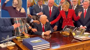 Oval Ofis'te tarihi görüntü! Bakın o kadın kim çıktı