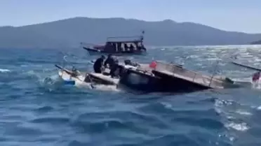 Bodrum'da Yarı Batık Tekne Kurtarıldı