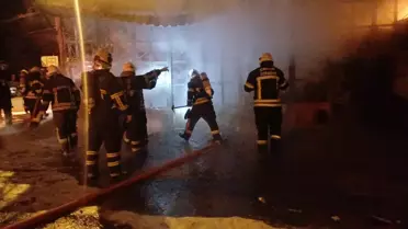 Çorum'da Lastik Dükkanında Yangın