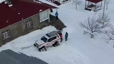 Kar Ambulanısıyla Hastaneye Ulaştırıldı