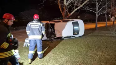Eskişehir'de Takla Attı, Sürücü Yaralandı
