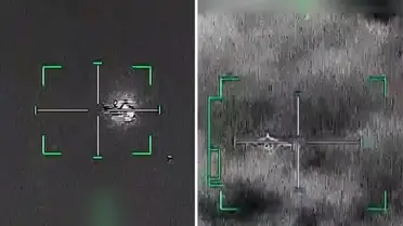 Görüntüleri paylaştılar! BAE İran İHA'sı böyle düşürmüş