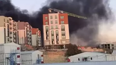 Samandağ'da İnşaat Alanında Yangın