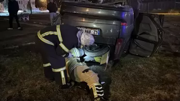 Kütahya'da Kaza: Otomobil Takla Attı