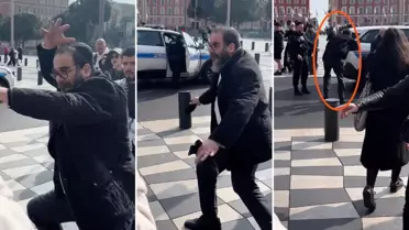 Nice'te Filistin standında provokasyon girişimi: Hem saldırdı hem ''Mağdurum'' dedi