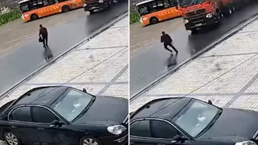 Dikkatsizliği canına mal oluyordu! Mucize kaza kamerada
