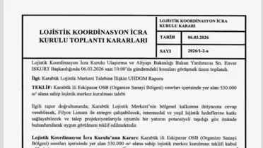 Karabük'te Lojistik Merkezi Onaylandı