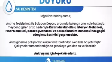 Kırklareli'nde su kesintisi Ramazan'da vatandaşları mağdur etti