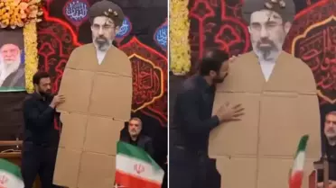 İddialar doğru mu? Törene Mücteba Hamaney'in maketi getirildi