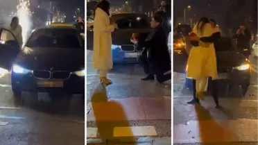 İstanbul'da trafiği alt üst eden evlilik teklifi tepki çekti