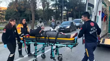 Samsun'da Motosiklet Yaya ile Çarpıştı