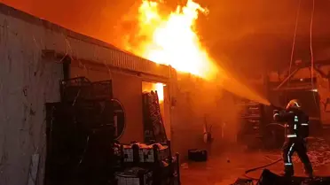 Muz paketleme tesisinde çıkan yangın korku dolu anlar yaşattı