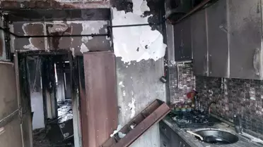 Samsun'da apartman dairesi küle döndü