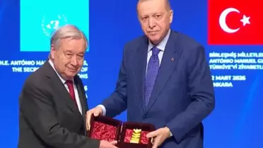 Cumhurbaşkanı Erdoğan'dan BM Genel Sekreteri Guterres'e ödül