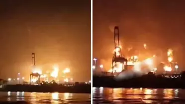 Saldırı sonrası Umman'daki kritik limandan dev yangın