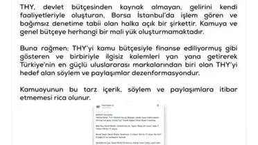 DMM'den THY Dezenformasyon Açıklaması