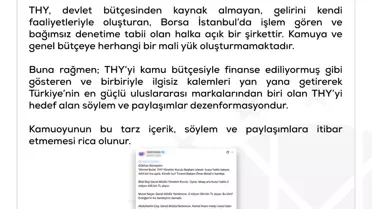 THY'nin kamu bütçesinden yararlandığı iddiasına Cumhurbaşkanlığından yalanlama