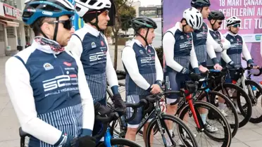 Gebze'den Çanakkale'ye pedal çevirecek bisikletliler yola çıktı