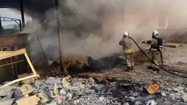 Antakya'da odunlukta çıkan yangın eve sıçramadan söndürüldü
