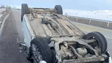 Aşkale'de trafik kazası: Otomobil takla attı, 2 kişi yaralandı