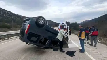 Tokat'ta Hafif Ticari Araç Devrildi: 1 Yaralı