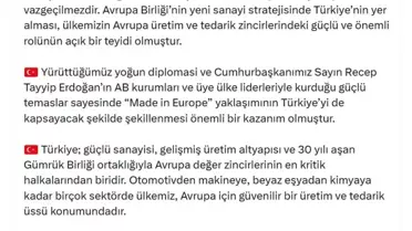 Ticaret Bakanı Bolat: Türkiye, Avrupa Üretim Zincirinde Kritik Rol Oynayacak