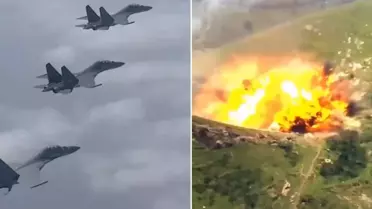 Çin'den gövde gösterisi! J-16 savaş uçakları hedefleri yerle bir etti