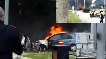 İsrail'e düşen İran füzesi ortalığı cehenneme çevirdi