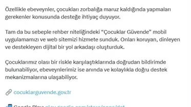 Çocuklar için Zorbalıkla Mücadele Uygulaması