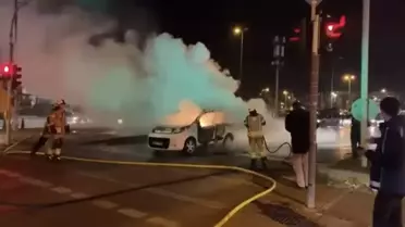 Seyir halindeyken alev alev yandı