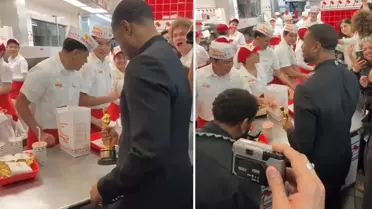 Oscar'ı kazandı, kutlamayı burgercide yaptı