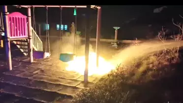 Çocukların yaktığı ateş parkı alev topuna çevirdi