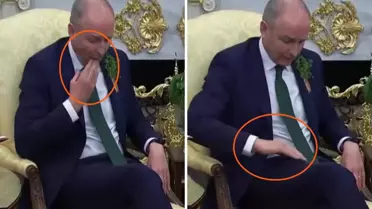 İrlanda Başbakanı Micheal Martin'in Beyaz Saray'daki talihsiz anları: Kameraları unuttu, pantolonundaki lekeyi kendi yöntemiyle temizledi