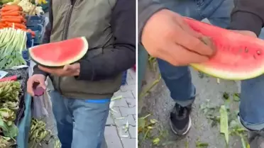 Karpuzu daha kırmızı göstermek için yaptığı rezilliğe bakın