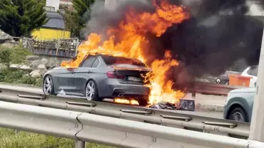 Ordu'da lüks otomobil alevlere teslim oldu