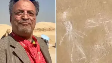 Tur rehberi Mısır'da 4 bin yıllık piramite çöp adam ve kadın çizdi, hapis cezası alabilir
