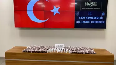 Tosya'da Uyuşturucu Operasyonu: 9 Bin 642 Hap Ele Geçirildi