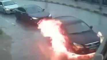 Safranbolu'da Otomobil Yangını