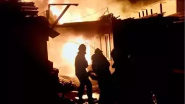 Bodrum'da İşçi Konteynerleri Yandı