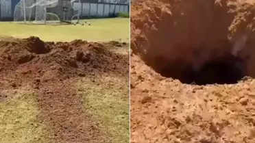 İran'ın füzesinin gücüne bakın! İsrail'de krater gibi delik açıldı