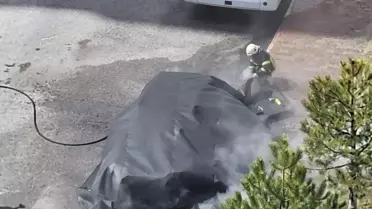 Kayseri'de Elektrikli Araba Yangını