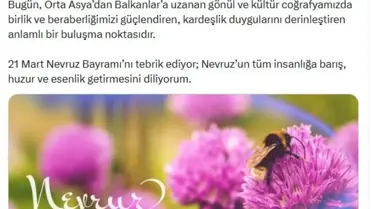 Burhanettin Duran'dan Nevruz Mesajı