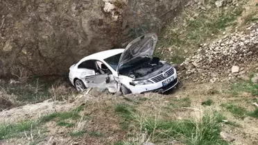 Konya'da Kontrolden Çıkan Araç Şarampole Düştü