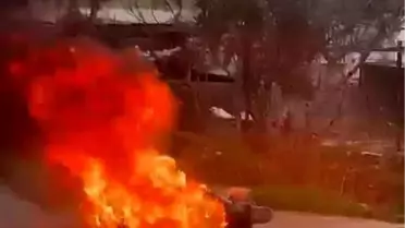 Adıyaman'da Motosiklet Yandı