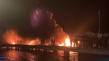 Bodrum'da Marina Yangını: 7 Motoryat Battı
