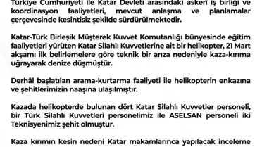 Katar'da askeri helikopter kazası: 3 Türk personel şehit