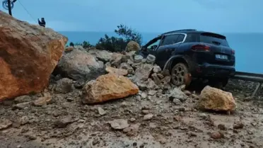 Mersin'de Heyelan: Cip Sürücüsü Yaralandı