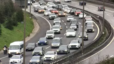 TEM Otoyolu'nda Bayram Dönüşü Yoğunluğu